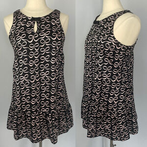 Kate Spade Mini Babydoll Dress Sz Small Black Pink Bow Ribbon Coquette Feminine